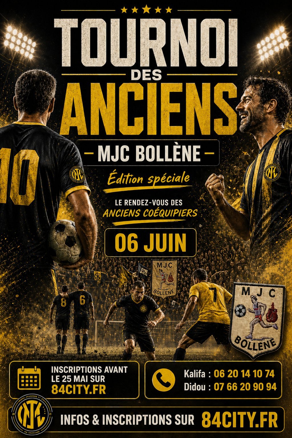 Affiche officielle Tournoi des Anciens MJC Bollène 06 Juin 2026